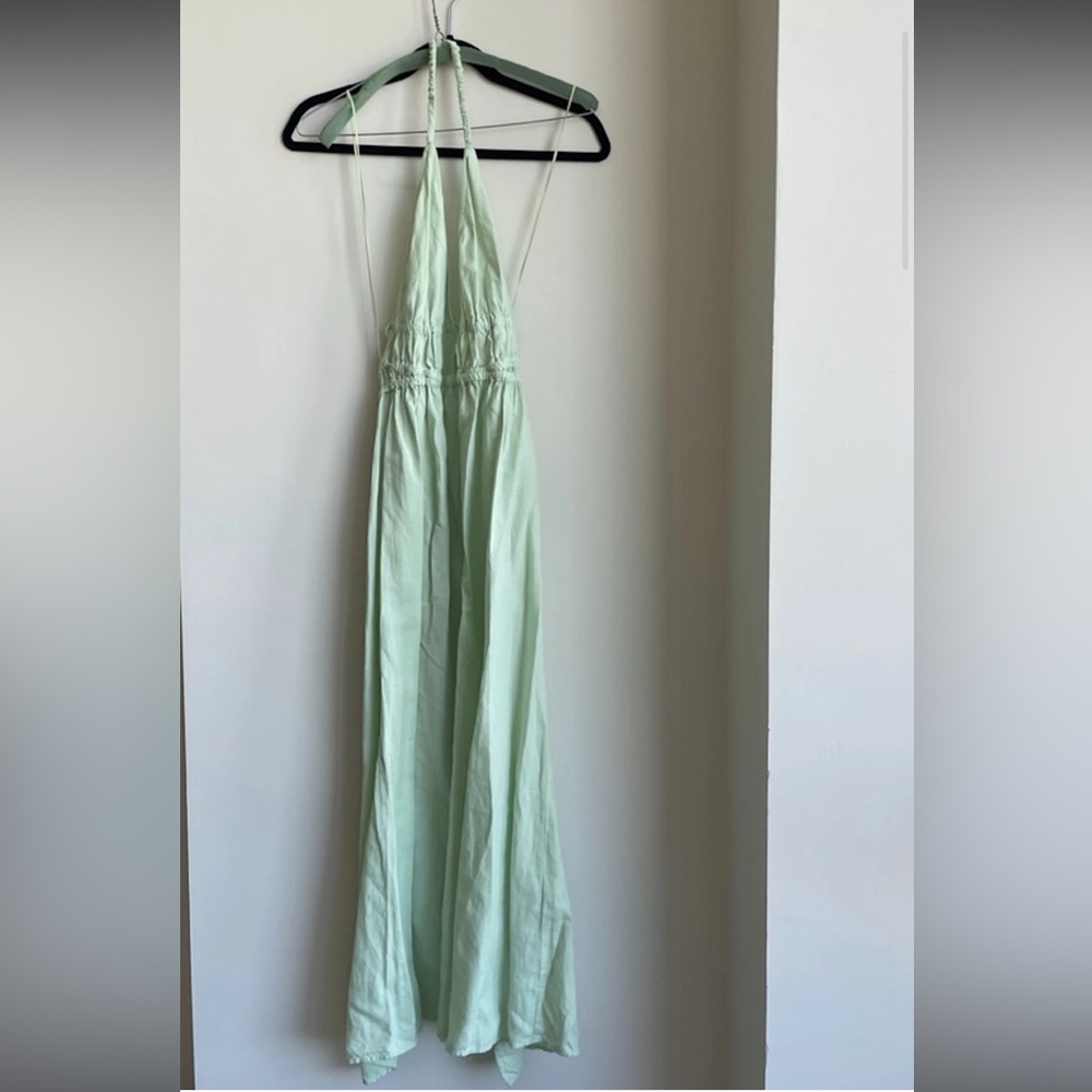 Zara limited edition linen blend midi dress with open back - Picture 6 of 9